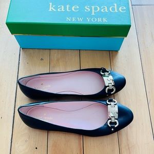 Kate Spade Black Leather Flats | New with Tags